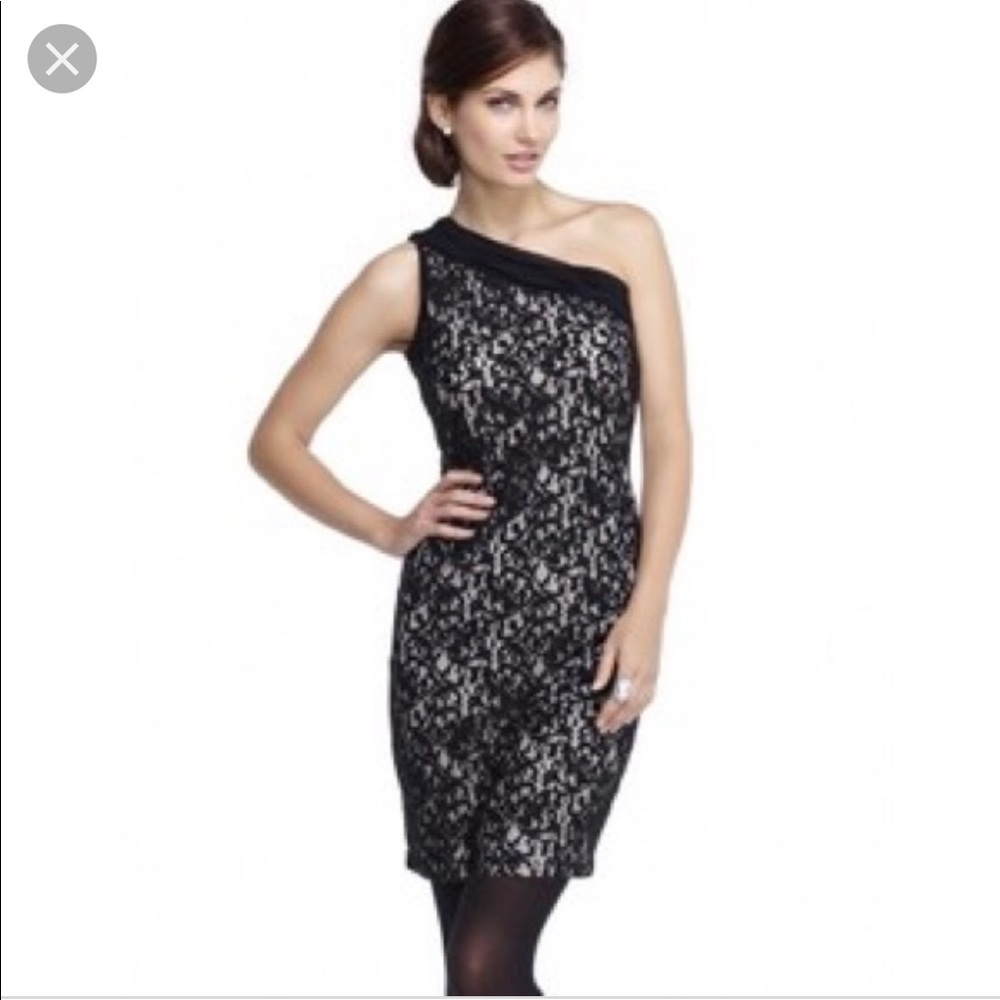 One Shoulder Black Lace Dress